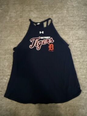 Under Armour Navy Detroit Tigers High-Neck Tank
